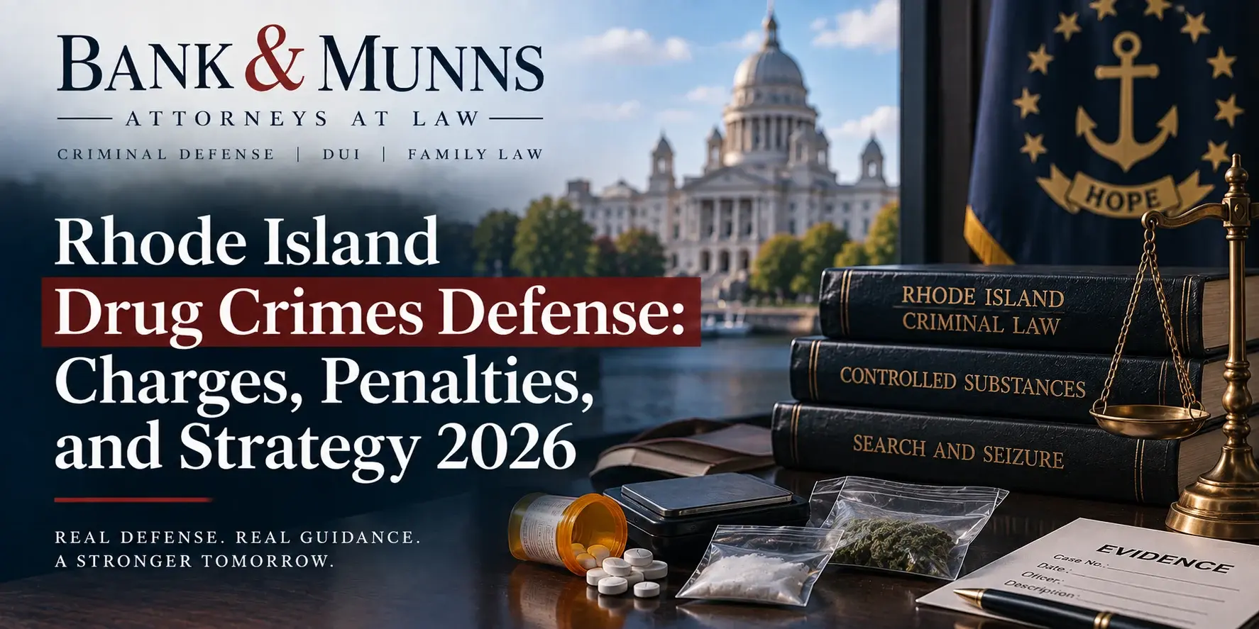 Rhode Island Drug Crimes Defense- Charges, Penalties, and Strategy 2026 - Bank & Munns
